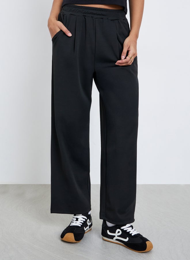 ستايلي سراويل واسعة الساق للنساء من ستايلي بلون أسود بقصة برميلية - Image 2