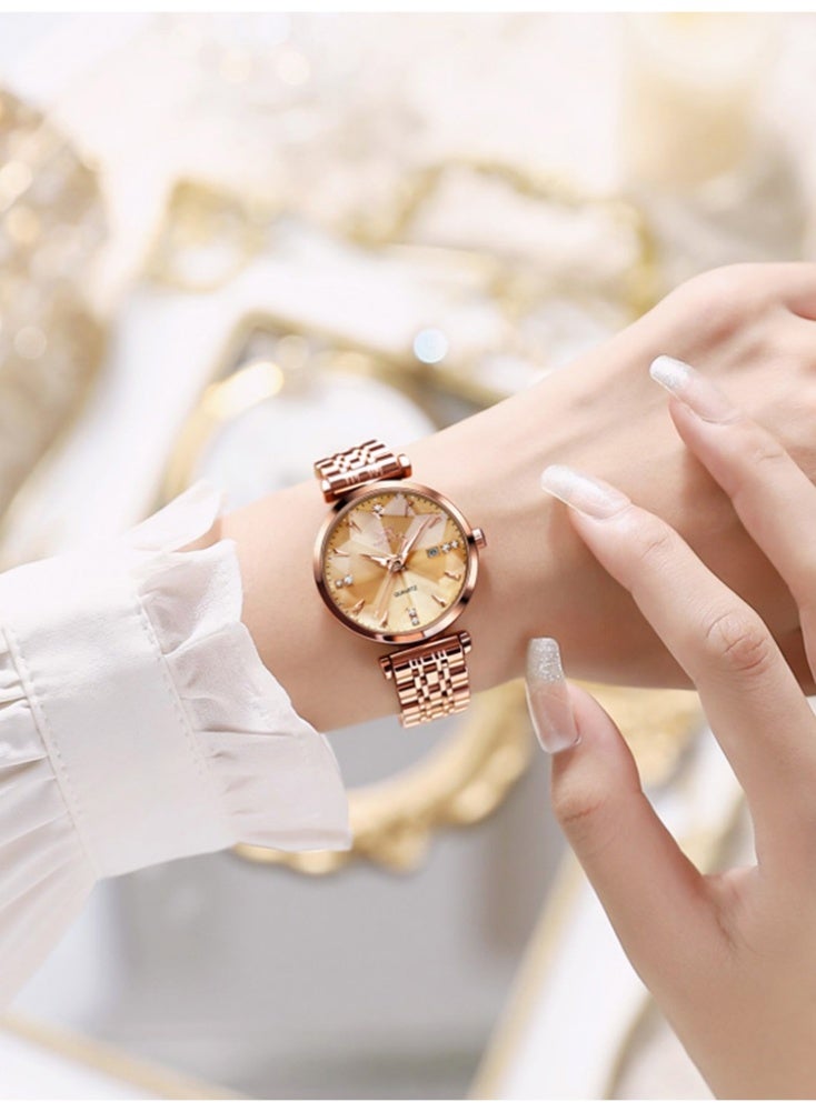 أوليفز ساعة OLEVS للسيدات بحركة كوارتز بسيطة مقاومة للماء وساعة يد نسائية مضيئة أنيقة وهدايا أنيقة - Image 4