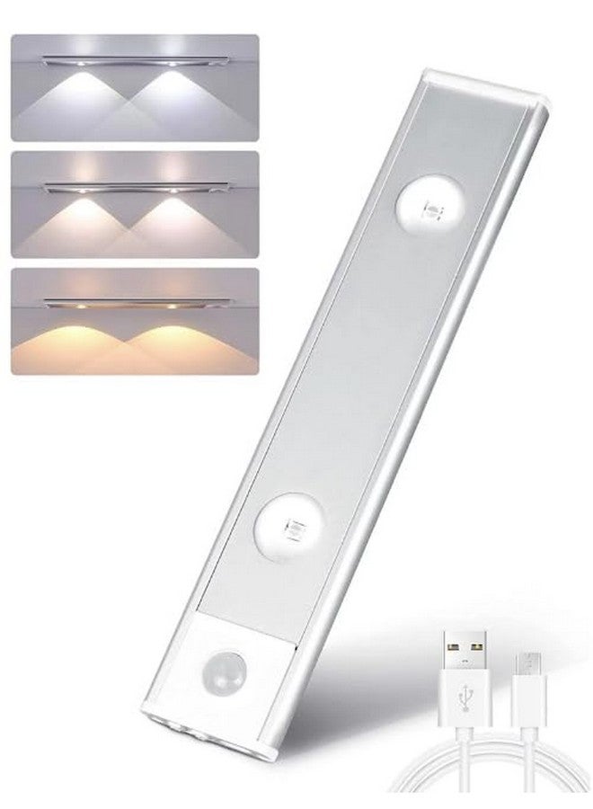 XERGY LED Under Cabinet Wireless Lights, Under Counter Closet Lights with Motion Sensor, USB Rechargeable for Indoor Kitchen Closet Stairway Aluminum Alloy Casing & Magnet 3 Color Temperature (20 CM) - Image 1