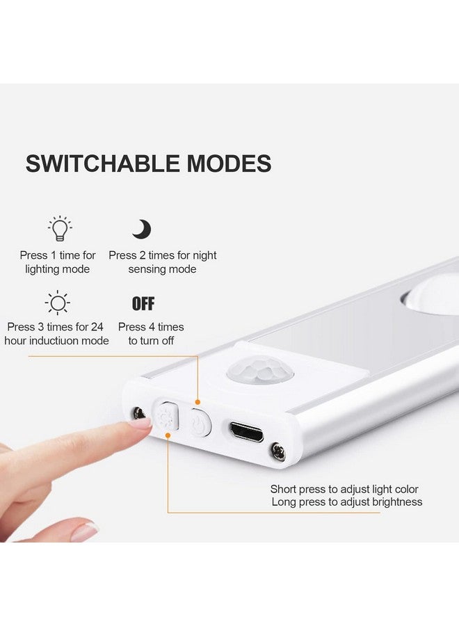 XERGY LED Under Cabinet Wireless Lights, Under Counter Closet Lights with Motion Sensor, USB Rechargeable for Indoor Kitchen Closet Stairway Aluminum Alloy Casing & Magnet 3 Color Temperature (20 CM) - Image 2