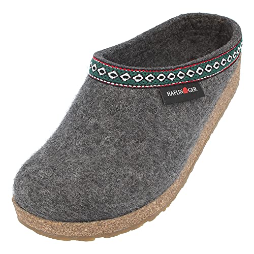 HAFLINGER Women's Gz Classic Grizzly Slippers, Grey, 8 - Image 1