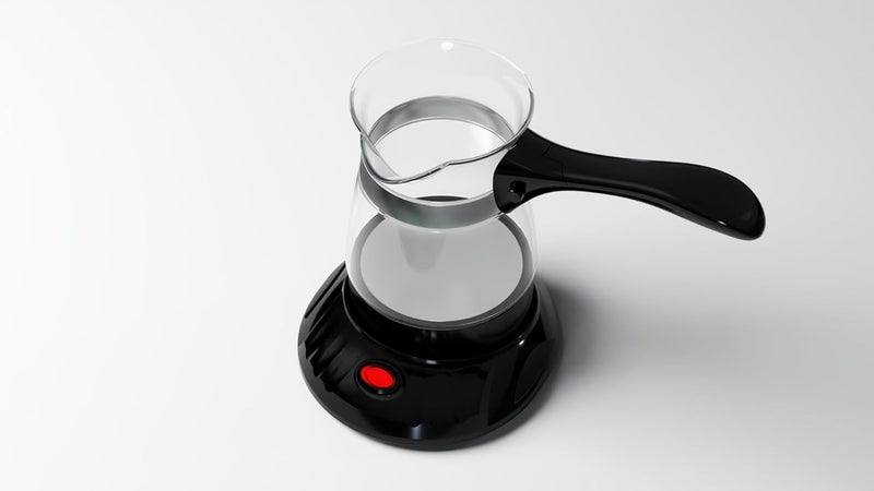 Biki صانعة قهوة تركية | Turkish Coffee Maker 600W, 0.5L Glass Pot – Portable Electric Arabic Coffee Machine, Easy to Clean with Insulated Handle, Makes 5 Cups | (Black) - Image 3