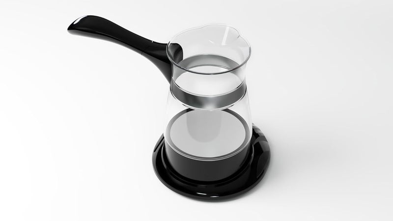 Biki صانعة قهوة تركية | Turkish Coffee Maker 600W, 0.5L Glass Pot – Portable Electric Arabic Coffee Machine, Easy to Clean with Insulated Handle, Makes 5 Cups | (Black) - Image 2