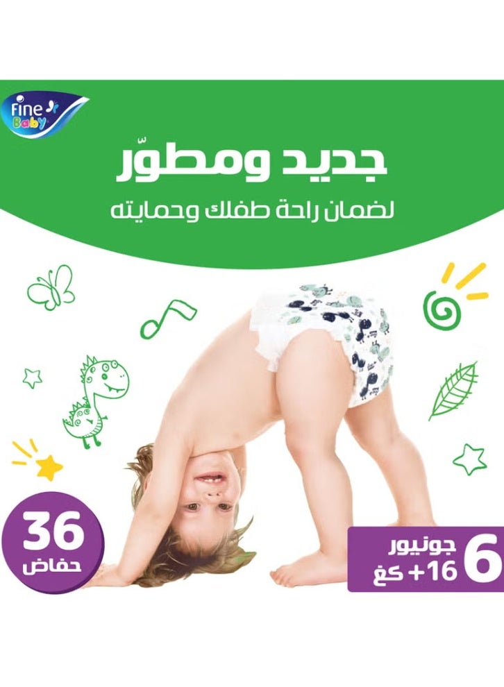 Fine Baby Diapers Size 6 Junior (16+ kg) 36 Diapers - Image 2