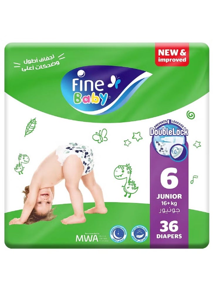 Fine Baby Diapers Size 6 Junior (16+ kg) 36 Diapers - Image 1