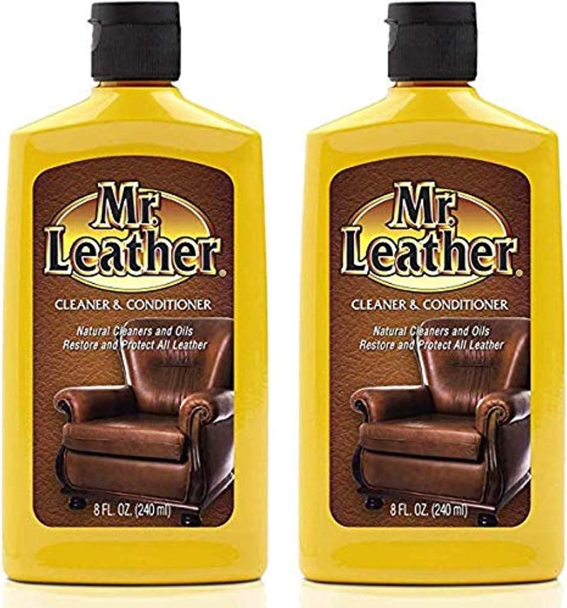 Mr. Leather Leather Cleaner & Conditioner for Automotive, Upholstery, Leather Luggage and Bags (Liquid Pack of 2) - Image 1