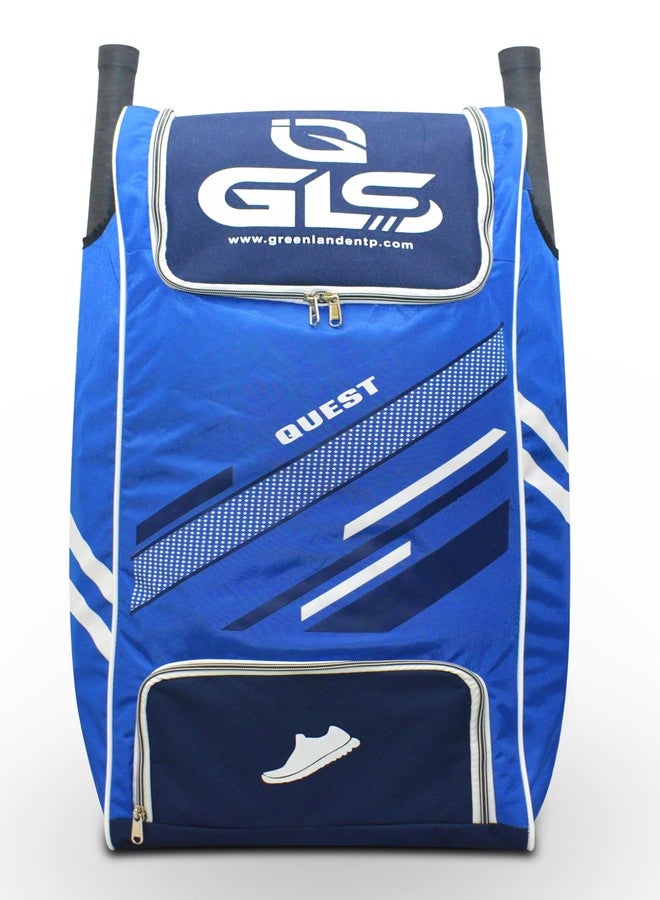 GLS Quest Pro Kit Bag with Two Bat Pocket Compartment and Shoe Pocket (Blue, Kit Bag) - Image 1