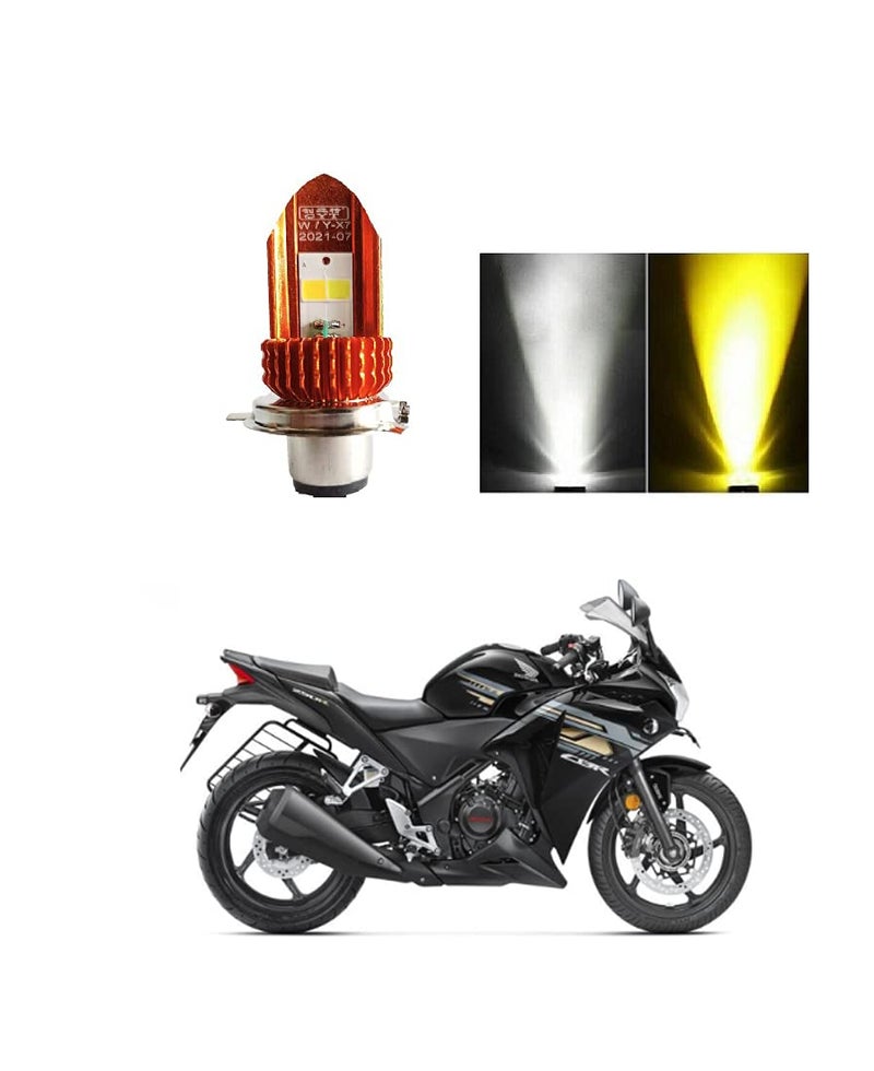 PRIKNIK Led Headlight Bulb 30W Two Color White/Yellow Light H4 Lamp Compatible With H-onda CBR 250R - Image 5