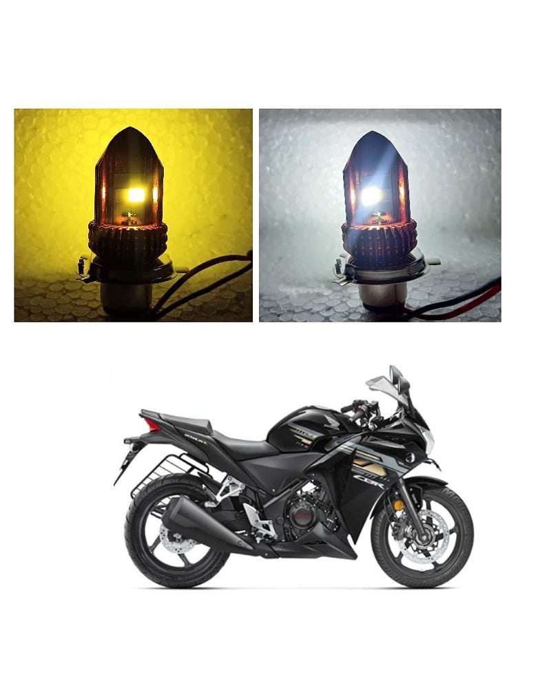 PRIKNIK Led Headlight Bulb 30W Two Color White/Yellow Light H4 Lamp Compatible With H-onda CBR 250R - Image 2