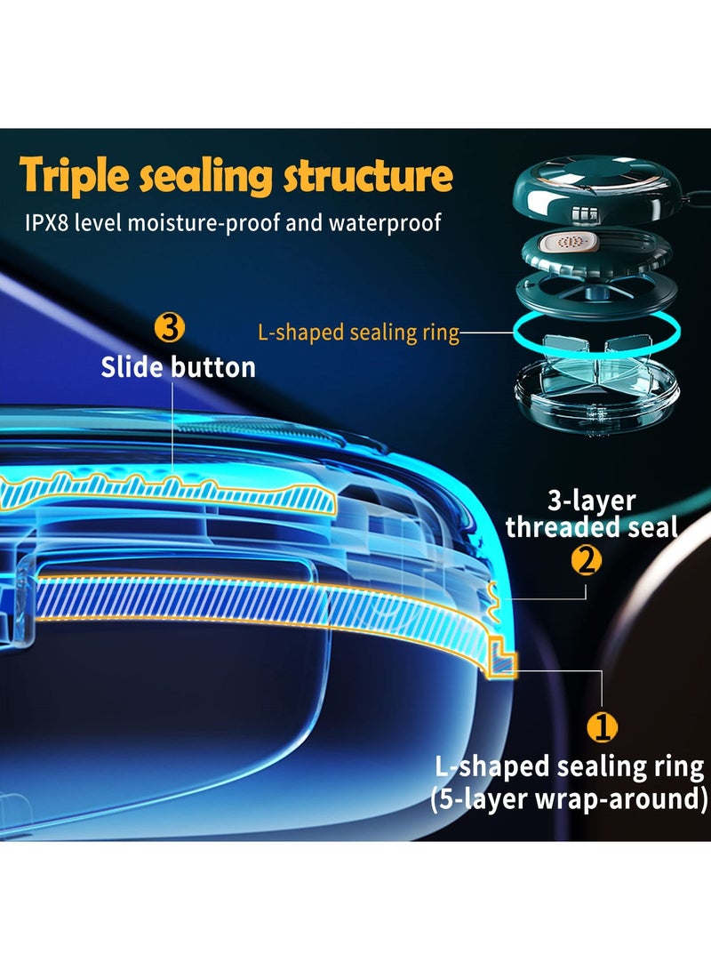 SYOSI Portable Pill Organizer, Daily Pill Organizer Box, Waterproof Dustproof Travel Pill Organizer Case with 4 Compartment, Compact Pill Holder for Vitamins, Fish Oil, Supplements and Medication - Image 3