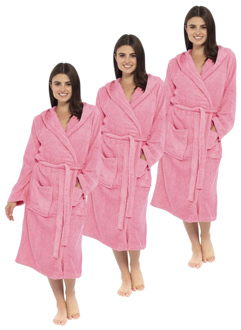 وايت روز رداء حمام قطني بغطاء للرأس للجنسين - Image 1