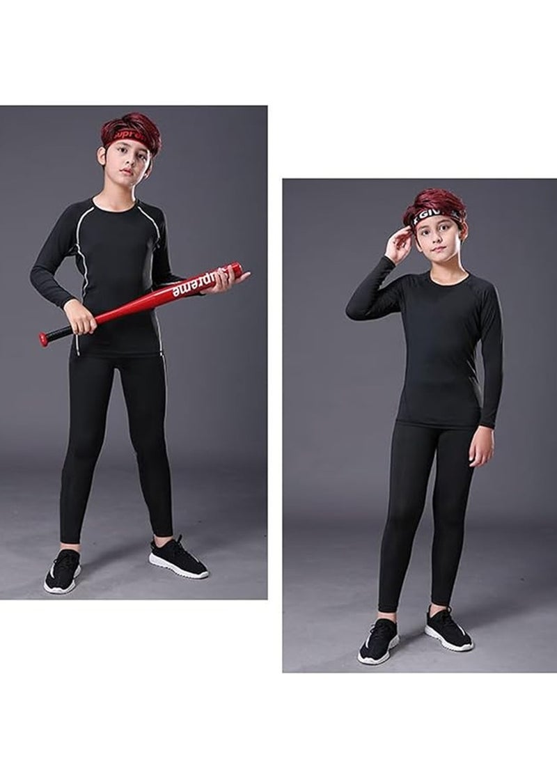 SUPREME Kids Base Layer Set Boys Football Skin Children Thermal Compression Underwear Gym Sport Athletic Baselayers Sets - Image 2