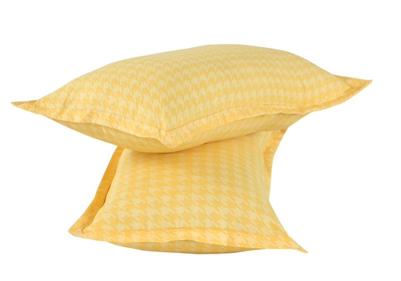 Nendle Abstract Pattern Bedsheet for Double Bed Cotton Blend with 2 Pieces Contrast Pillow Cover of Size 18 by 27 Inches for Living Room (Yellow, 90 by 90 Inches)| H603 | 180 TC - Image 4