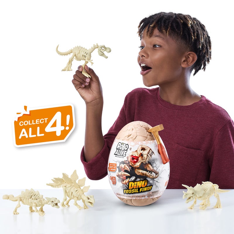روبو ألايف Robo Alive Dino Fossil Find - Triceratops by Zuru Exhavate Dinosaur Sorrysies Digging Kit Thible Thible مع Slime Multicolor - Image 5