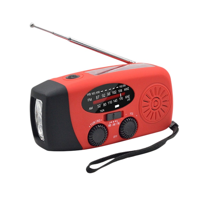 Emergency Hand Crank Radio with LED Flashlight for Emergency AM/FM NOAA Portable Weather Radio Dynamo Radio with 2000mAh Power Bank Phone Charger USB Charged & Solar Power for Camping Emergency - Image 1