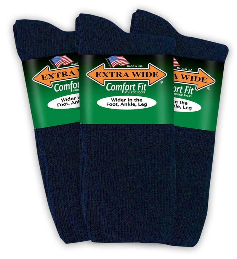 Extra Wide Comfort Fit Athletic Crew (Mid-Calf) Socks for Men and Women, For Wide Feet Pick your size, Do not size up - Image 3