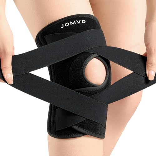 JOMVD Knee Brace for Knee Pain Meniscus Tear Adjustable Knee Support with Side Spring Stabilizers for Meniscus Tear Arthritis MCL Patella Stability Knee Pain Relief Women and Men Small - Image 2