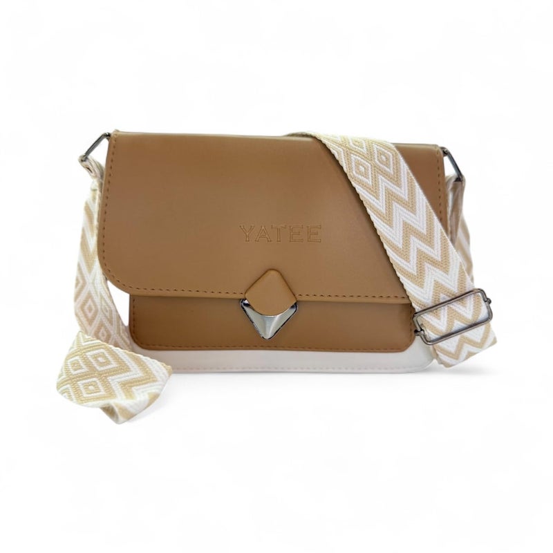 YATEE Stylish Crossbody Sling Bag for women & Girls – Premium PU Leather Shoulder Purse with Adjustable Strap, Beige Casual shoulder Bag for Office, Travel & Daily Use. - Image 5