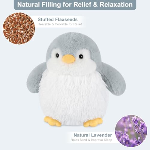 SuzziPals Heatable Coolable Penguin Plush Microwavable Heating Pad Stuffed Animal for Soothing Relaxation Cute Stuffed Penguins Toy Penguin Gifts for Girls Boys - Image 5