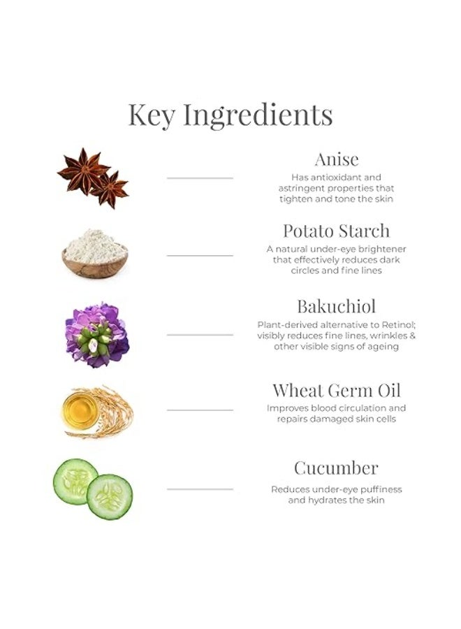 Forest Essentials Intensive Under Eye Cream with Anise | Ayurvedic Eye Cream for Dark Circles | Reduces Puffiness & Wrinkles | With Anise, Cucumber, Bakuchiol | Soothes & Hydrates - Image 4