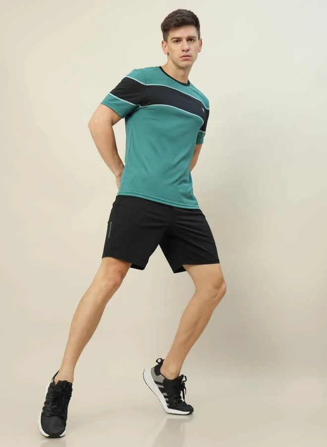 Technosport Technosport Men Plain Black Shorts with Zip Pocket