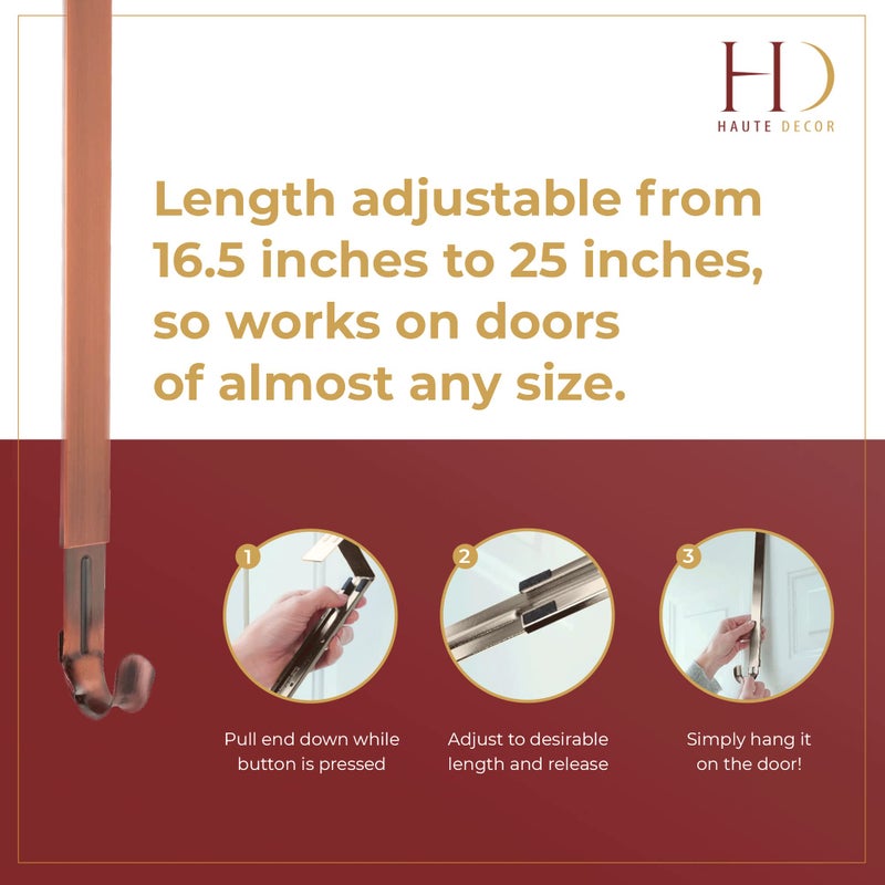 Haute Decor Adjustable Length Wreath Hanger - 20 Lb. Capacity - Image 4