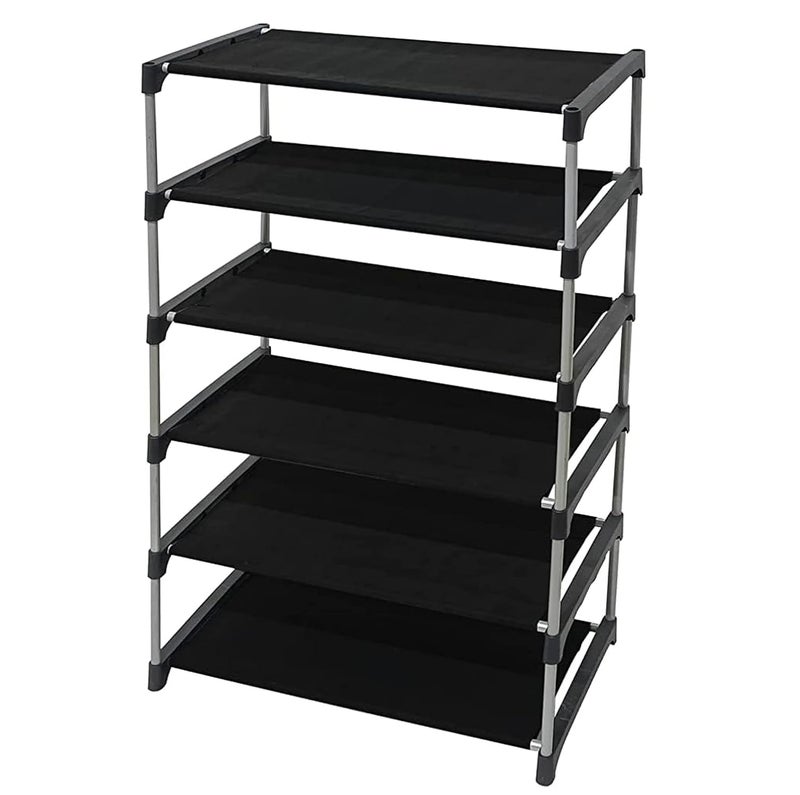 DEMARK Presenting Multipurpose Collapsible Iron Pipe Shoe Rack Wardrobe 5 Layer with Cover Waterproof Dust Resistance for Home (Black) - Image 4