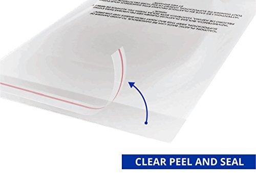 yinat 100 (12"x18") Clear Peel and Seal 1.5 Mil Poly Bags with Suffocation Warning Print - Image 2