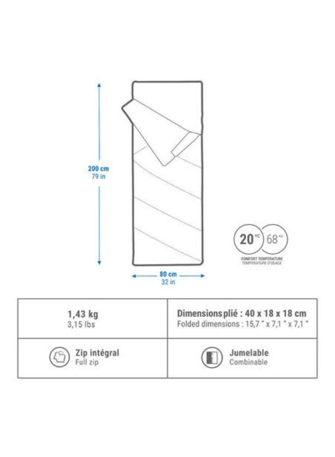 Quechua COTTON SLEEPING BAG FOR CAMPING - ULTIMCOMFORT 20° COTTON KHAKI - Image 2