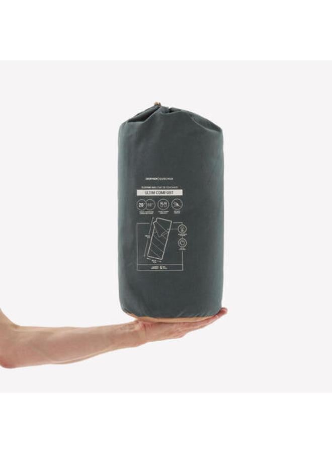 Quechua COTTON SLEEPING BAG FOR CAMPING - ULTIMCOMFORT 20° COTTON KHAKI - Image 3