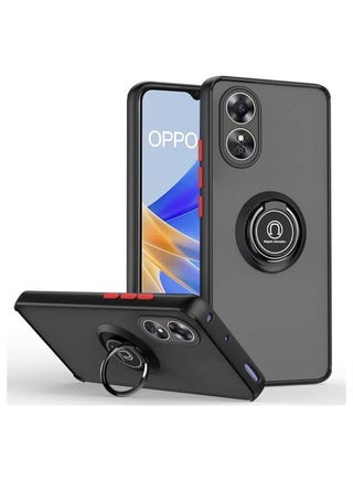 Oppo A17 / Oppo A17K Case, Camera Protection Thin Translucent Shockproof Matte Back Cover with 360 rotational Car Mount Magnetic Ring Holder Case For Oppo A17 / Oppo A17K (Black) - pzsku/Z1E8BF8A74062AC71E548Z/45/_/1673544491/dc3c4d45-3450-40cf-9e0e-4e4ce20f4dad
