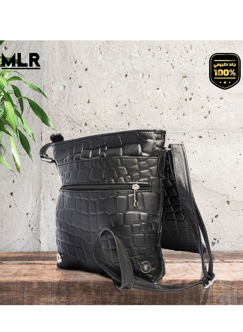 MLR Ribbed sheepskin or lambskin crossbody bag - Image 4