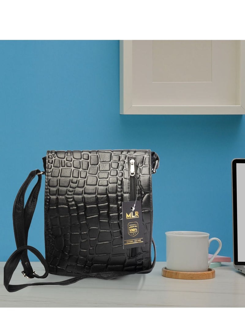 MLR Ribbed sheepskin or lambskin crossbody bag - Image 3