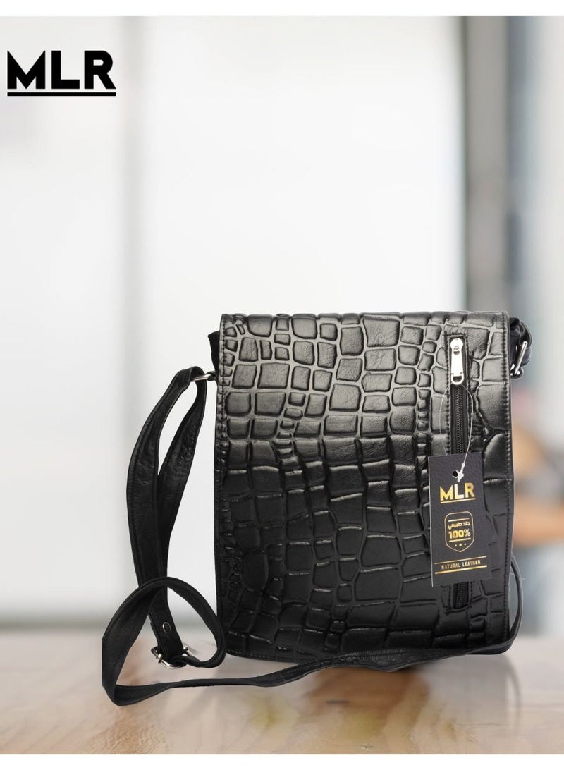 MLR Ribbed sheepskin or lambskin crossbody bag - Image 1