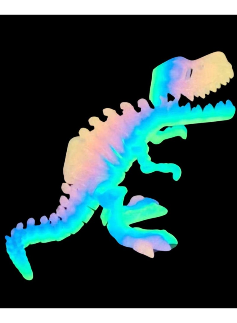 3D Printed Dinosaur Eggs with Dinosaur Inside, 30cm Glow in The Dark, Dinosaur Skeleton Toy Eggs Fidget Toys Gifts(Luminous Rainbow) - Image 2