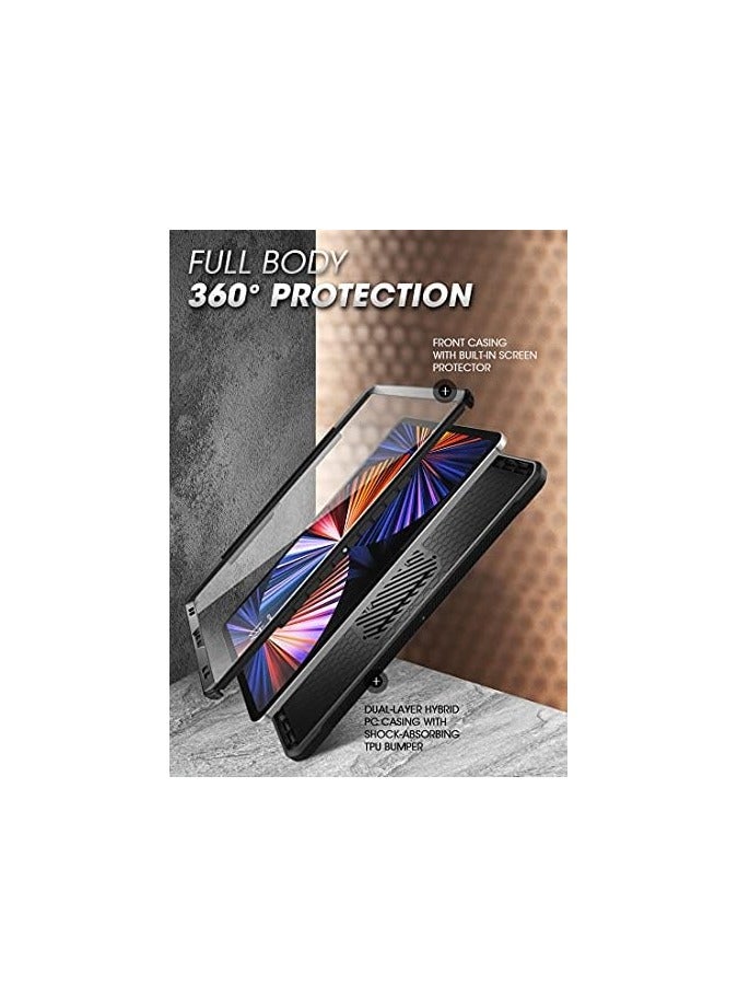SupCase SUPCASE [Unicorn Beetle Pro] Case Designed For iPad Pro 12.9 Inch 2021 Full Body Case (with Pencil slot version) with built-in Screen Protector - Black - Image 5