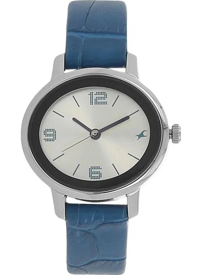 TITAN Women's Analog Display Watch With Blue Leather Strap - 6107SL01