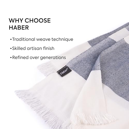 HABER 100% Bamboo Bath Towel (150 x 75 cm) – Ultra-Absorbent, 3X Softer Than Cotton, Quick Dry & Lightweight Large Eco-Friendly Towel for Bath, Gym & Travel – Cobalt Blue Pack of 1 - Image 2