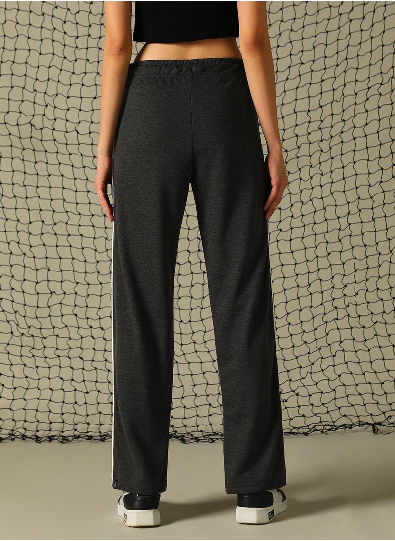 Hubberholme Women's Charcoal 100% Polyester Printed Full Length Casual Regular Fit Trouser  - Image 3