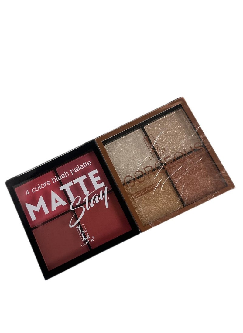 LORA L'Oreal Paris Highlighter & Blush Kit 8 Distinctive Colors  - Image 3