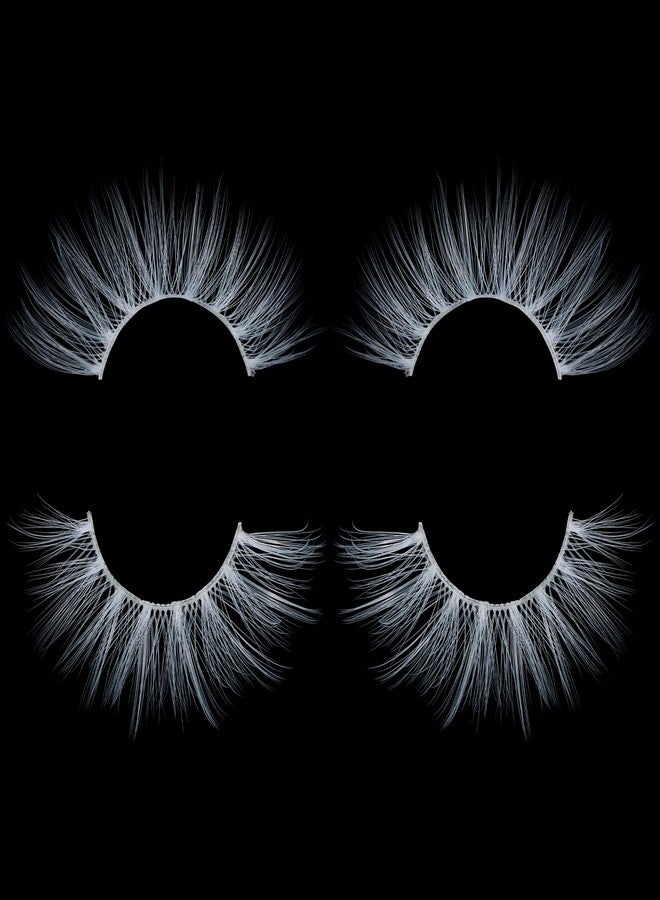 DSLONG 5 Pairs White Lashes Cosplay Lashes 3D Multi-Layered Anime Manga Lashes Effect Fluffy Wispy Cat Eye White False Eyelashes For Halloween Masquerade Eyelash Tools (W04) - Image 2