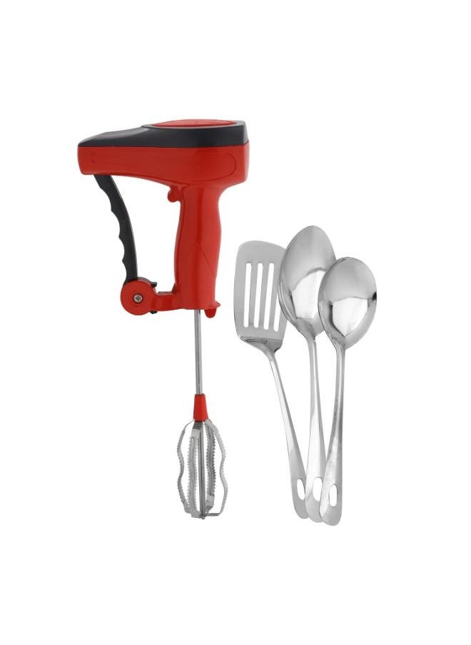 DELCASA Hand Blender with 3pcs Serving Spoon, Manual Blender, DC2790 | Blender for Beating, Liquidizing, Churning | Slotted Spoon for Cooking, Frying, Flipping  - Image 1