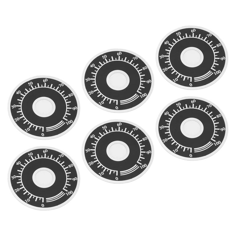 Aluminum Alloy Dial Face Plate 200Pcs Round Scale Sheet 0 to 100 with 10mm Inner Hole for Potentiometer Hardware - Image 3