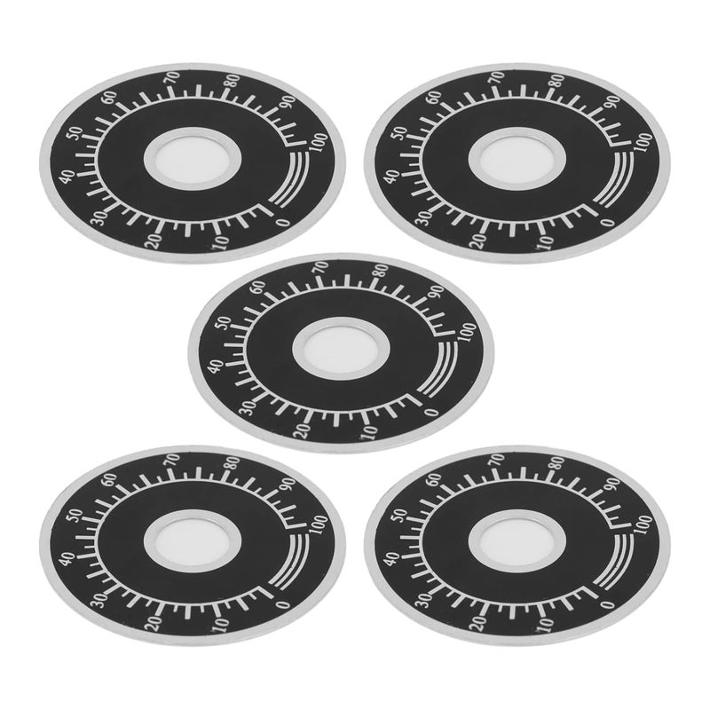 Aluminum Alloy Dial Face Plate 200Pcs Round Scale Sheet 0 to 100 with 10mm Inner Hole for Potentiometer Hardware - Image 5