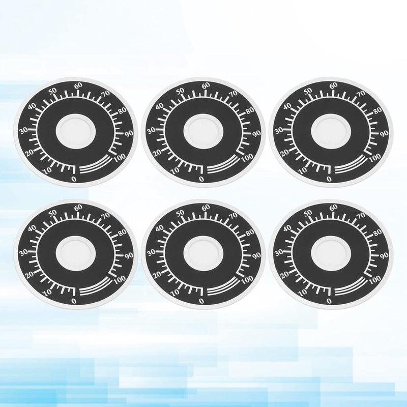 Aluminum Alloy Dial Face Plate 200Pcs Round Scale Sheet 0 to 100 with 10mm Inner Hole for Potentiometer Hardware - Image 4