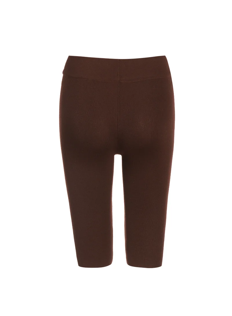 London Rag High waist Biker Shorts in Dark Brown