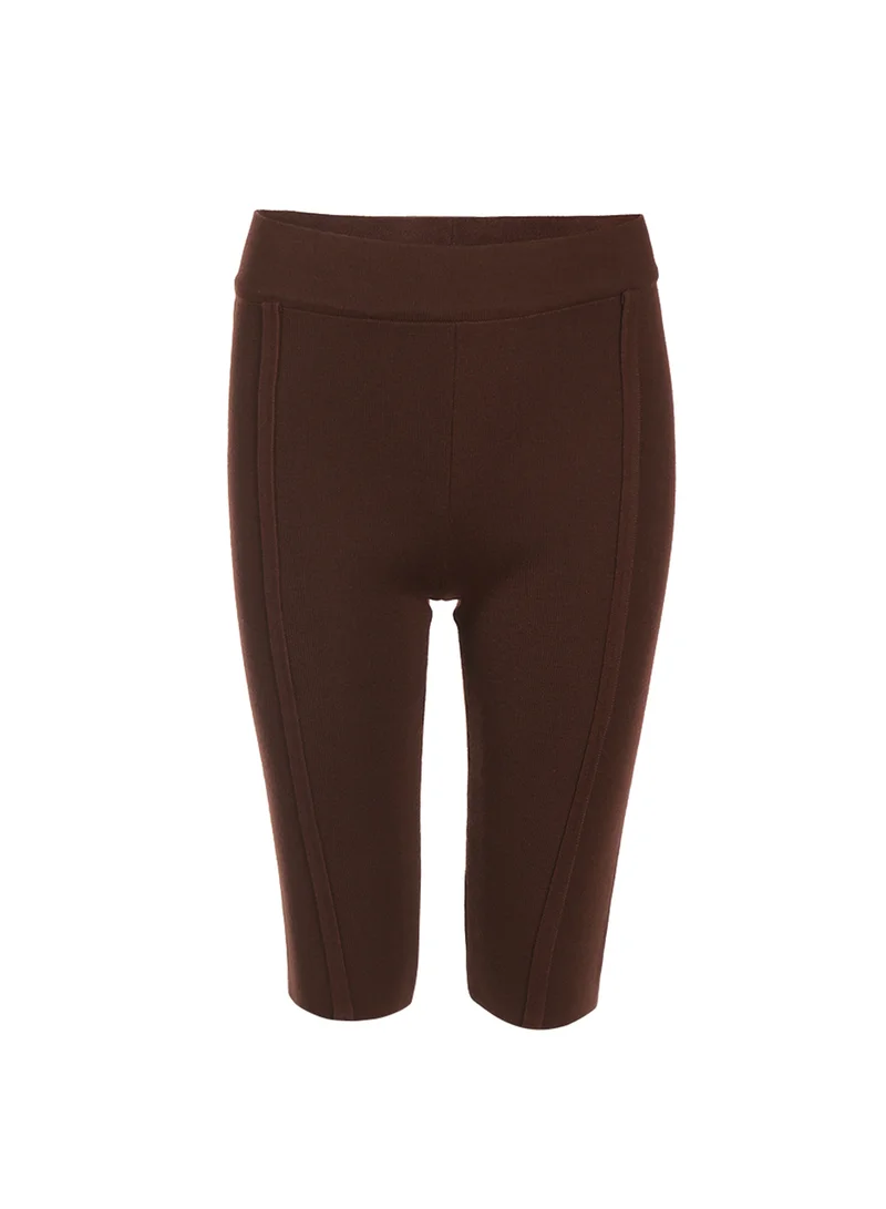 London Rag High waist Biker Shorts in Dark Brown