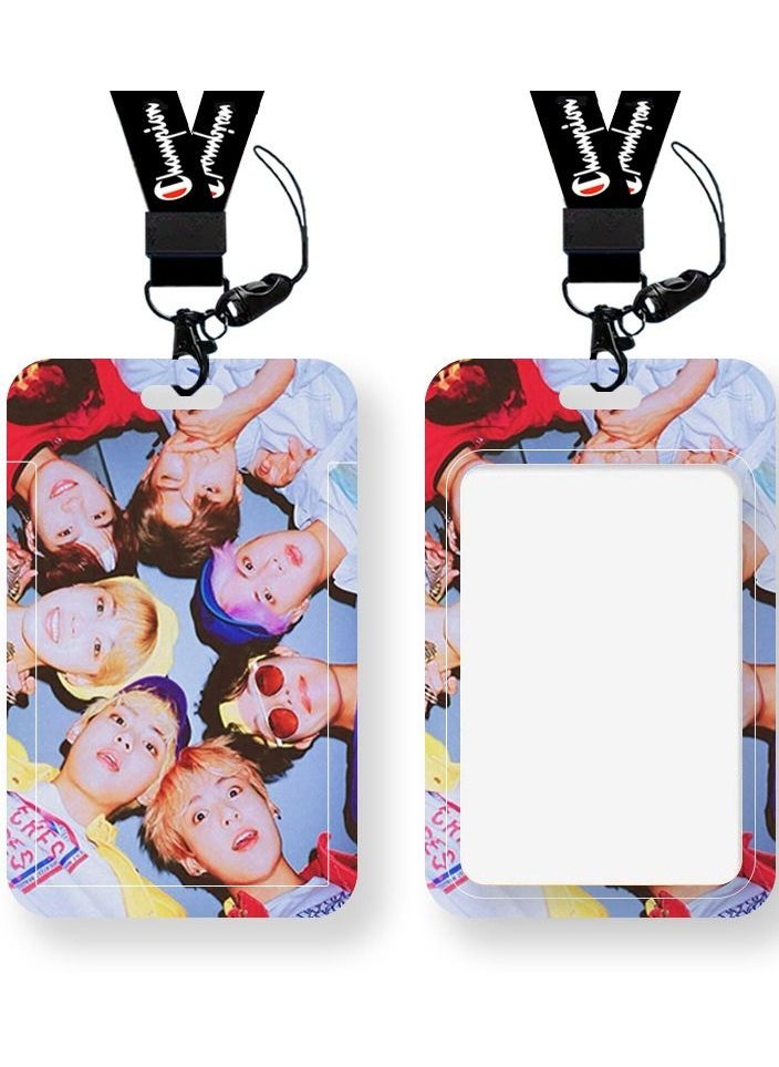 NIBEMINENT South Korea Bts Student Work Permit School Access Card Protective Cover With Lanyard 