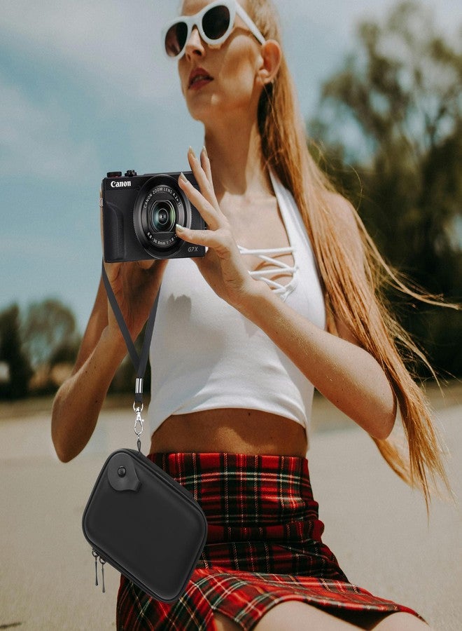 Lacdo Camera Carrying Case for Canon PowerShot G7 X Mark II / G7X Mark III Digital 4K Vlogging Camera, Point and Shoot Video Trave Bag, Mesh Bag Fits Batteries, USB Cable, SD Card, Black+Black - Image 5