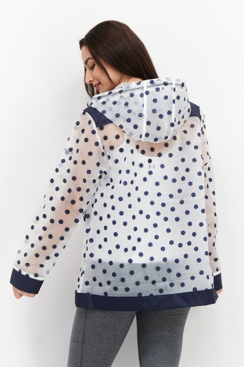 Trespass Women Polka Dot Print Rain Coat, Transparent  - Image 3